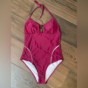 Cupshe Burgundy One-Piece Swimsuit